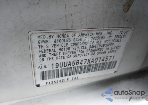 1999 Acura Tl 3.2 from USA, damaged, VIN 19UUA5647XA014571